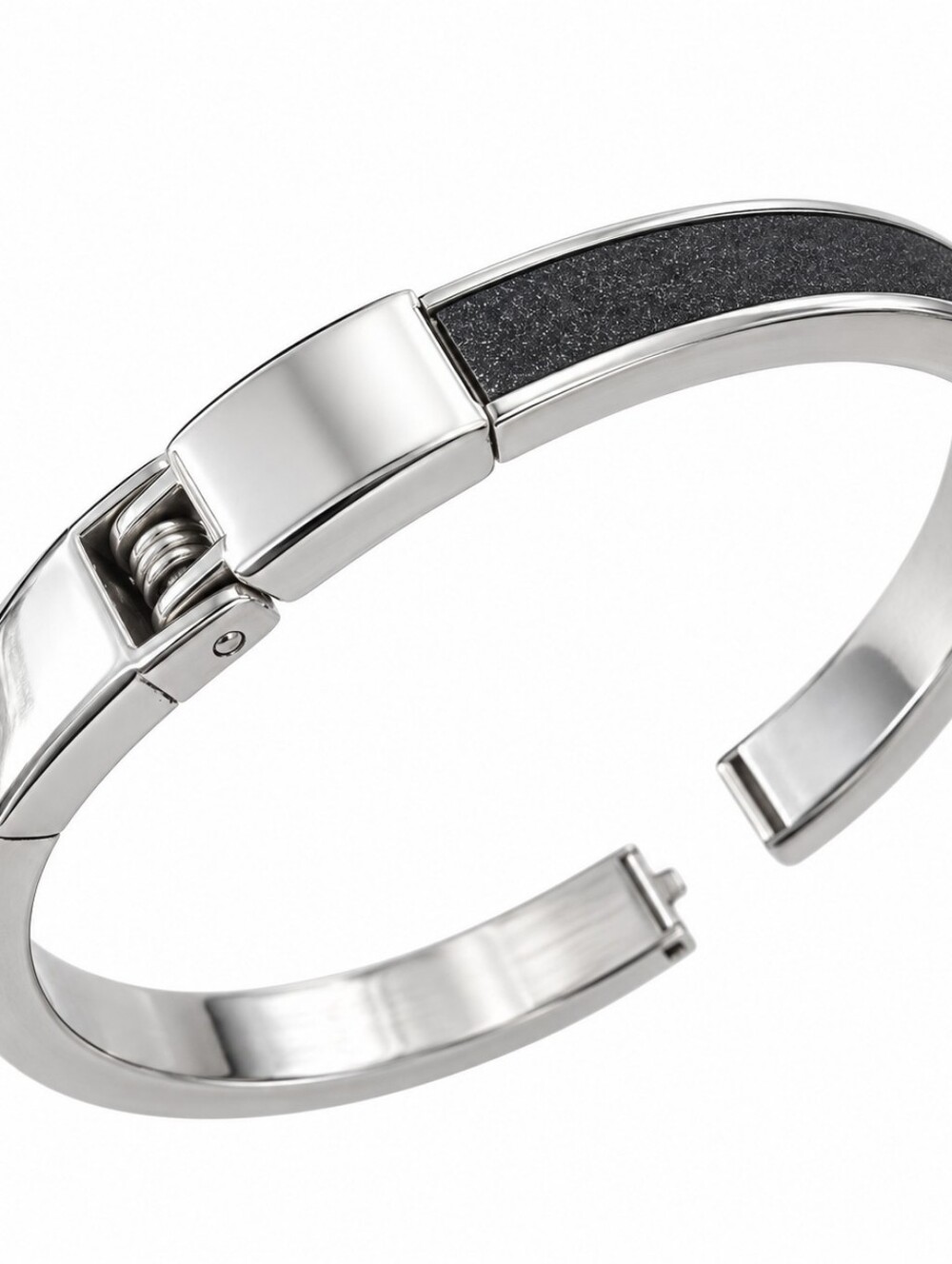 Silver & Black Stainless Steel Style Bracelet